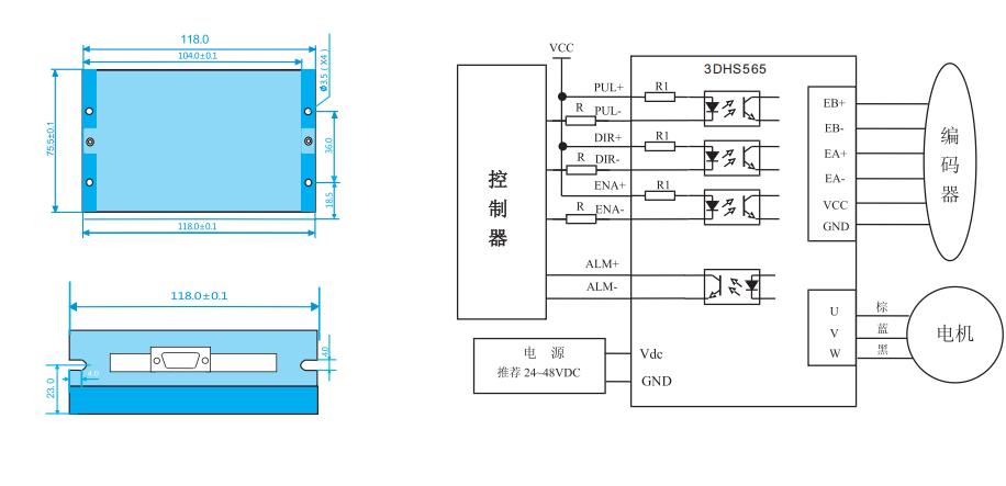 闭环步进驱动器示意图：