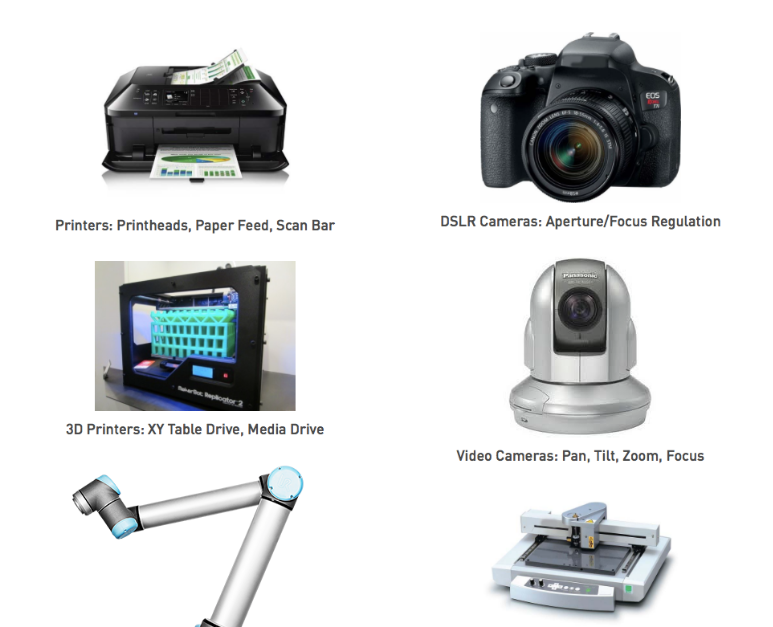 步进电机的应用(不包括图中机器人)